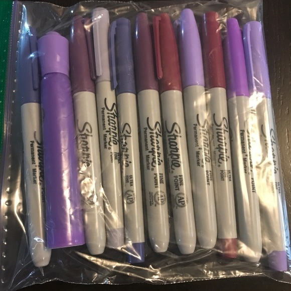 NEW set of 11 Sharpie and Assorted Purple Markers, Highlighters - Picture 1 of 1